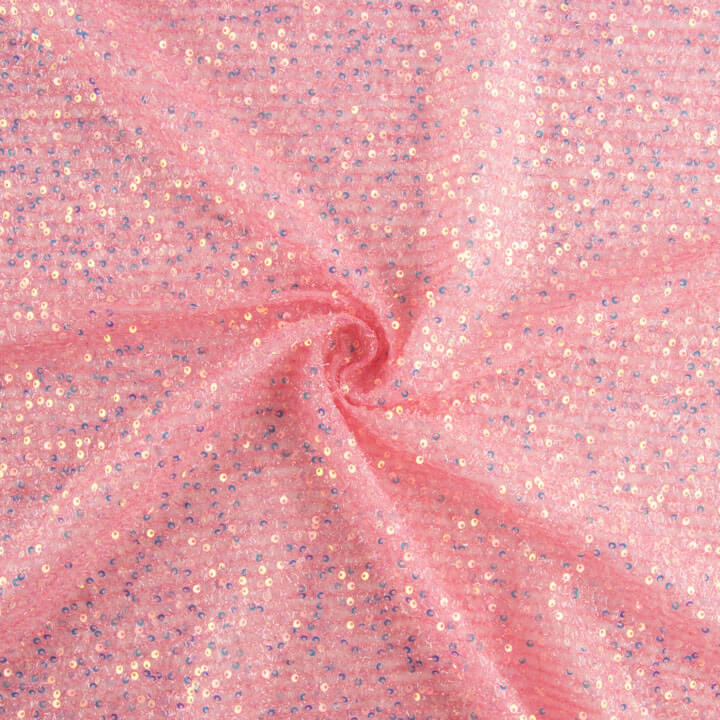 Tule Fantasia Brilho Rosa com Mini Lantejoulas - Ribes y Casals