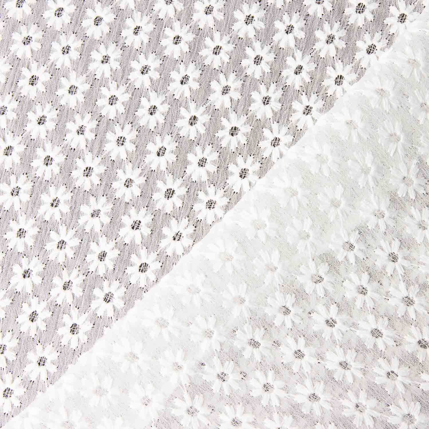 Bordado Suíço Margaridas Mini Branco - Ribes y Casals