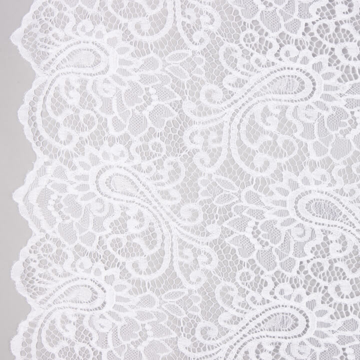 Renda Bordada Bridal Garden Paisley Branca - Ribes y Casals
