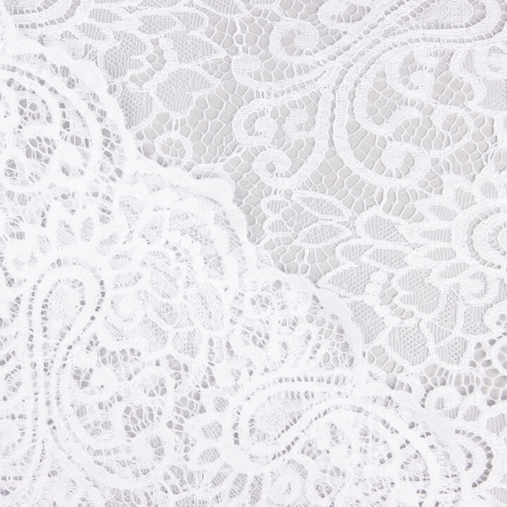 Renda Bordada Bridal Garden Paisley Branca - Ribes y Casals
