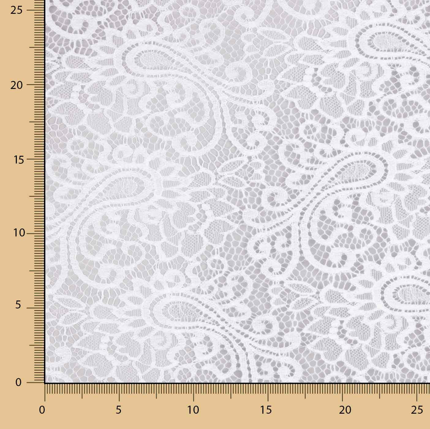 Renda Bordada Bridal Garden Paisley Branca - Ribes y Casals