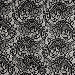 Renda Bordada Bridal Garden Paisley Preta - Ribes y Casals