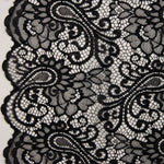 Renda Bordada Bridal Garden Paisley Preta - Ribes y Casals