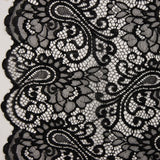 Renda Bordada Bridal Garden Paisley Preta - Ribes y Casals