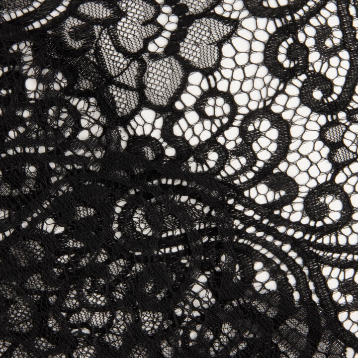 Renda Bordada Bridal Garden Paisley Preta - Ribes y Casals