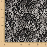 Renda Bordada Bridal Garden Paisley Preta - Ribes y Casals