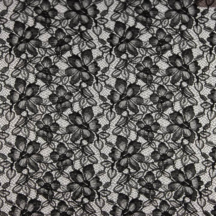 Renda Bordada Bridal Garden Preta - Ribes y Casals