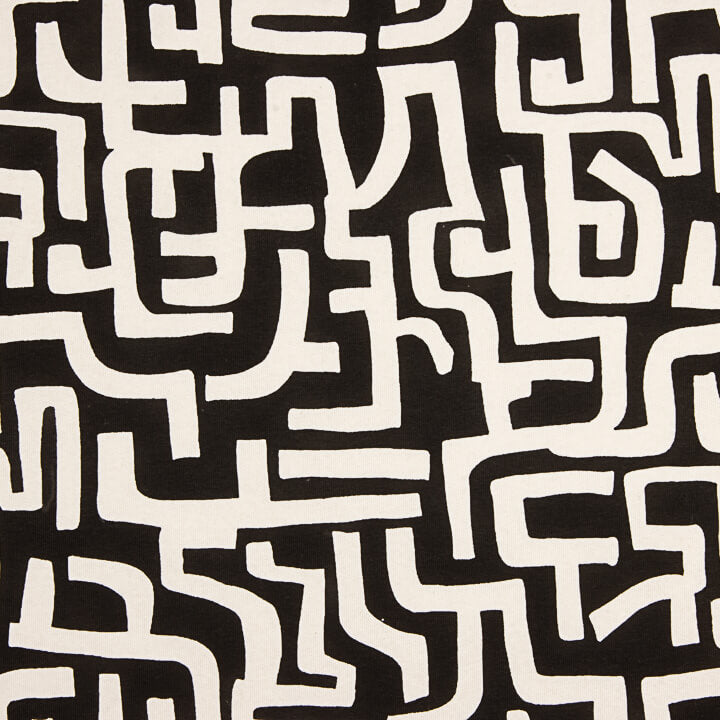 Camisola de malha felpuda com estampado abstrato preta - Ribes y Casals