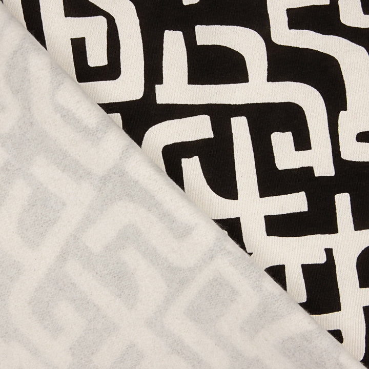 Camisola de malha felpuda com estampado abstrato preta - Ribes y Casals