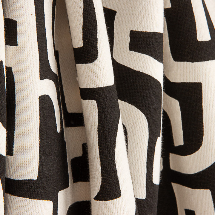 Camisola de malha felpuda com estampado abstrato preta - Ribes y Casals