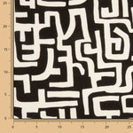 Camisola de malha felpuda com estampado abstrato preta - Ribes y Casals