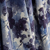 Tecido de viscose elástico com motivo floral em aguarela azul - Ribes y Casals