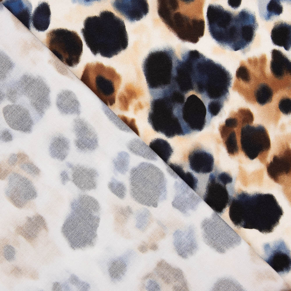 Cetim de tecido de viscose com animal print «Urban Safari» - Ribes y Casals