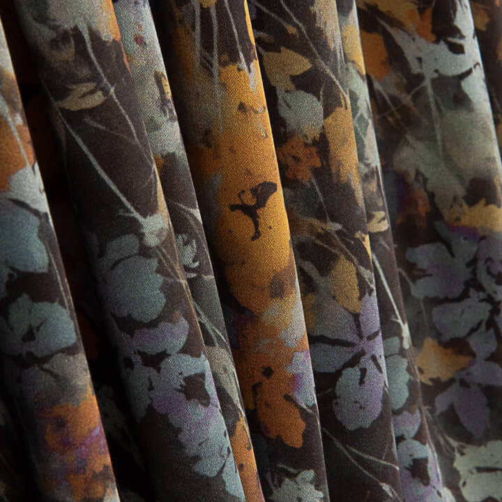 Cetim de tecido de viscose com estampado digital «Autumn» - Ribes y Casals