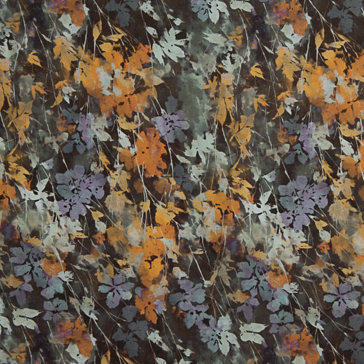 Cetim de tecido de viscose com estampado digital «Autumn» - Ribes y Casals