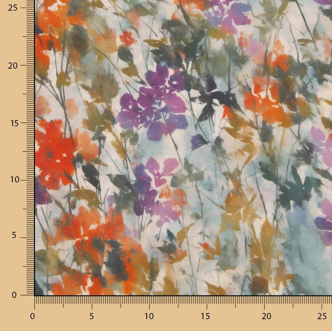 Cetim de tecido de viscose estampado digital «Wildflower» - Ribes y Casals