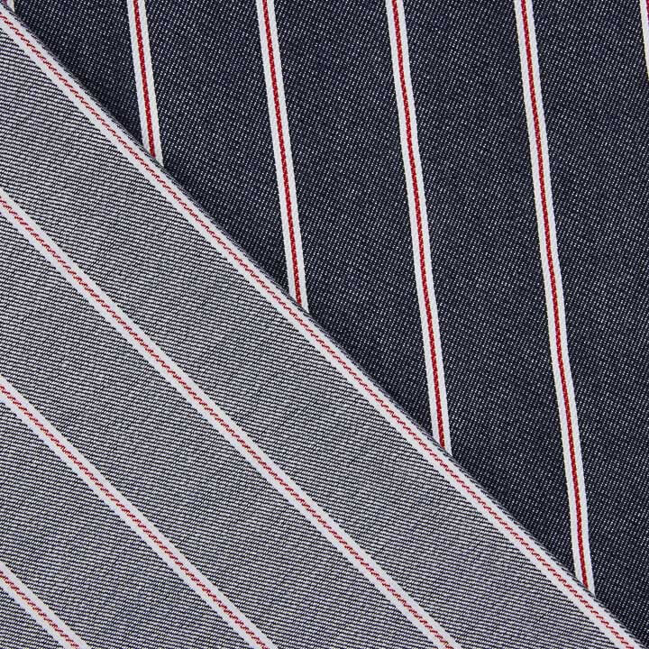 Denim às riscas Heritage marinho, vermelho e branco - Ribes y Casals