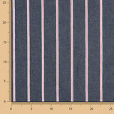 Denim às riscas Heritage marinho, vermelho e branco - Ribes y Casals
