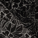 Bouclé com bordado floral Noctis Preto - Ribes y Casals