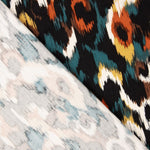 Tecido de viscose cetim com animal print em tons de telha - Ribes y Casals