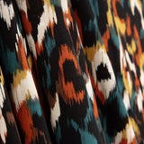 Tecido de viscose cetim com animal print em tons de telha - Ribes y Casals