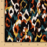 Tecido de viscose cetim com animal print em tons de telha - Ribes y Casals