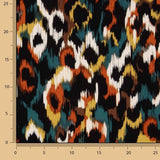 Tecido de viscose cetim com animal print em tons de telha - Ribes y Casals