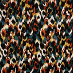 Tecido de viscose cetim com animal print em tons de telha - Ribes y Casals