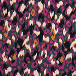 Crepe de viscose com padrão animal abstrato roxo - Ribes y Casals