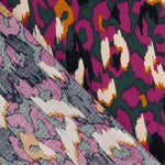 Crepe de viscose com padrão animal abstrato roxo - Ribes y Casals