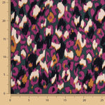 Crepe de viscose com padrão animal abstrato roxo - Ribes y Casals