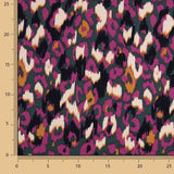 Crepe de viscose com padrão animal abstrato roxo - Ribes y Casals