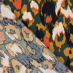 Crep com Estampado Animal Abstrato em Tom Petróleo - Ribes y Casals