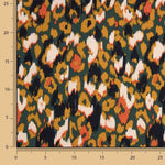 Crep com Estampado Animal Abstrato em Tom Petróleo - Ribes y Casals