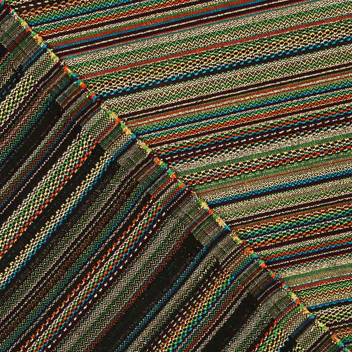 Brocado Lurex com riscas Alpujarreña em turquesa e ocre - Ribes y Casals