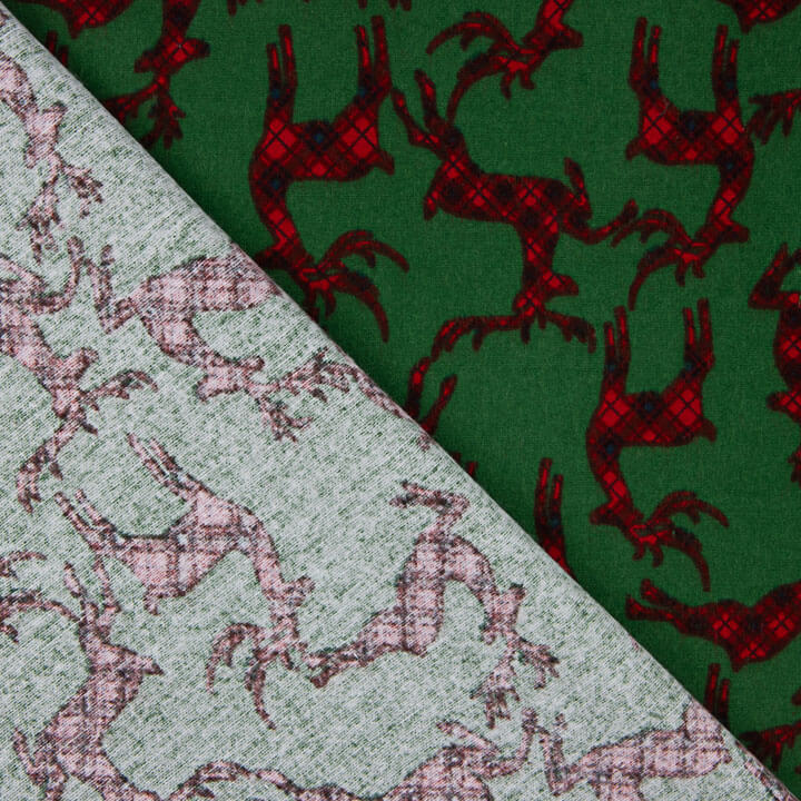 Camisola com renas escocesas verde - Ribes y Casals
