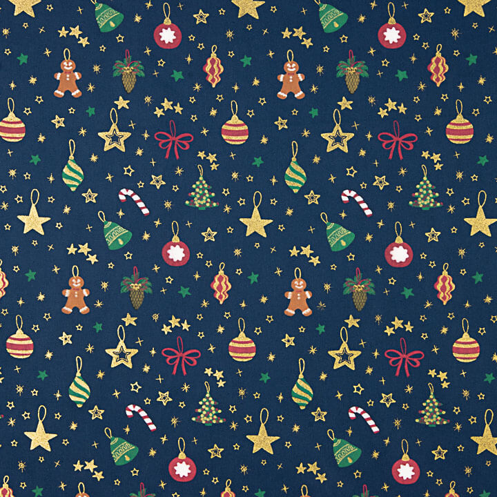 Popelina de Natal - Enfeites azul-marinho - Ribes y Casals