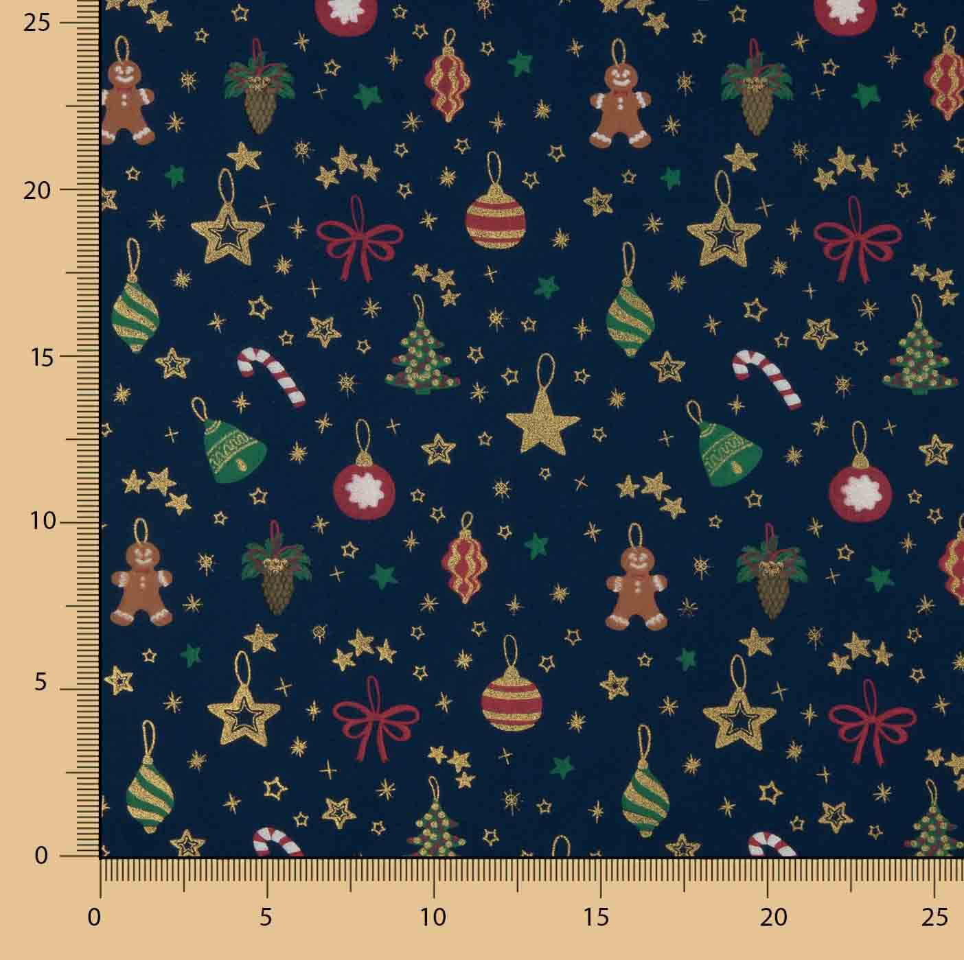 Popelina de Natal - Enfeites azul-marinho - Ribes y Casals