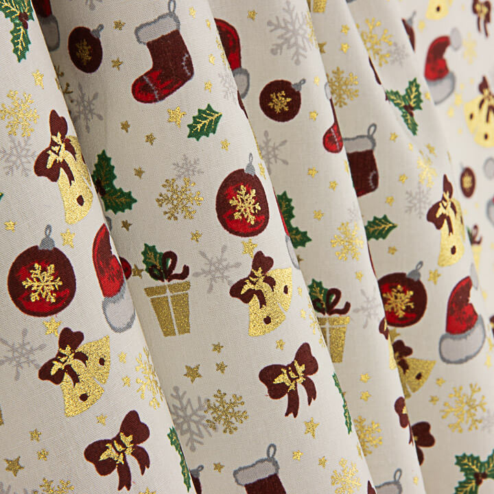 Popelina de Natal com Motivos Natalícios Branca - Ribes y Casals
