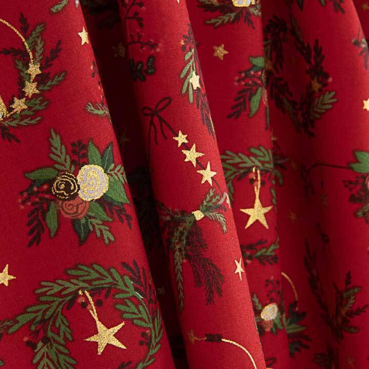 Popelina de Natal «Coronas» Vermelha - Ribes y Casals