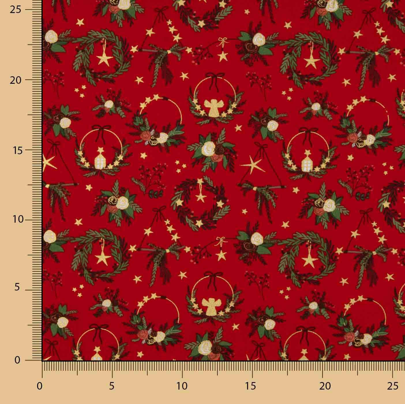 Popelina de Natal «Coronas» Vermelha - Ribes y Casals