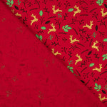 Popelina de Natal com renas e azevinho vermelho - Ribes y Casals
