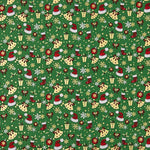 Popelina de Natal com Motivos Natalícios Verde - Ribes y Casals