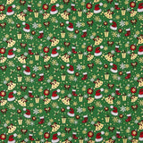 Popelina de Natal com Motivos Natalícios Verde - Ribes y Casals