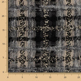 Tweed de lã em mosaico cinzento e preto com Lurex dourado - Ribes y Casals