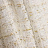 Tweed de lã Lumière Ivory com Lurex dourado - Ribes y Casals