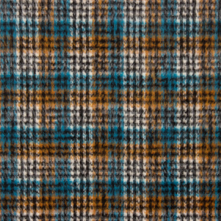 Tweed de lã Inverness turquesa de tecido dupla face - Ribes y Casals