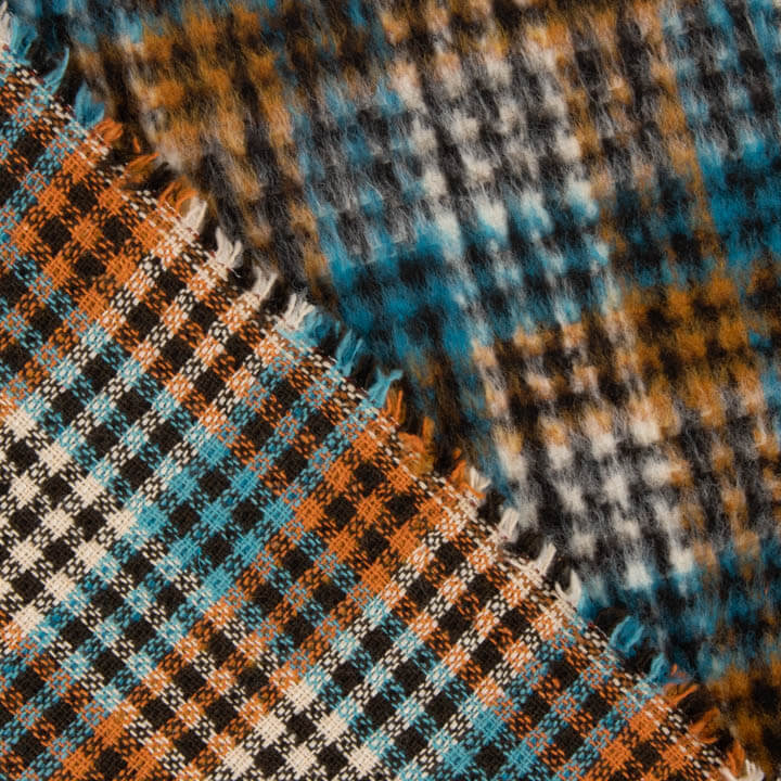 Tweed de lã Inverness turquesa de tecido dupla face - Ribes y Casals