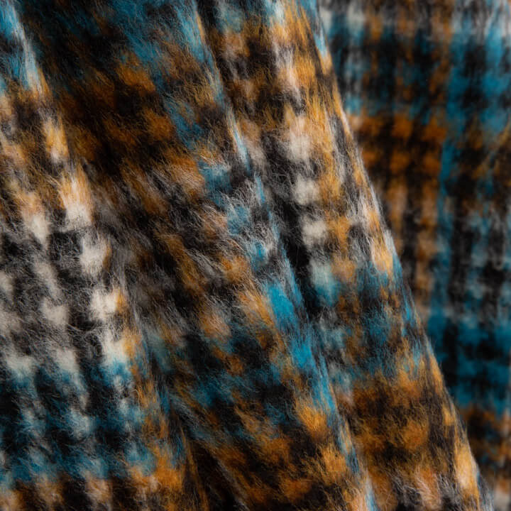 Tweed de lã Inverness turquesa de tecido dupla face - Ribes y Casals