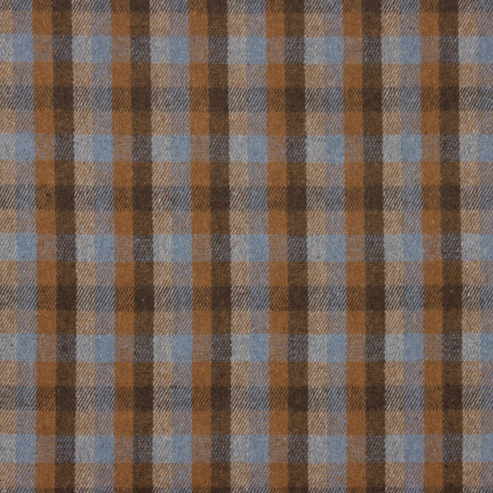 Loden de lã Glenmore xadrez azul e telha - Ribes y Casals